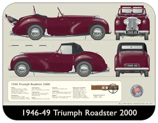 Triumph Roadster 2000 1946-49 Place Mat, Medium